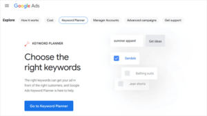 The Google Keyword Planner tool