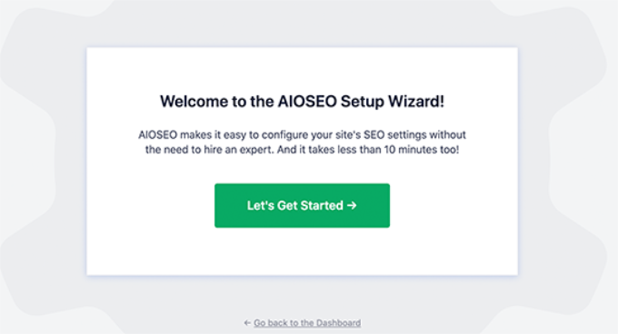 AIOSEO setup wizard